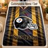 Flannel BlanketPittsburgh Steelers Custom Name Text Personalized Soft Warm Throw Blanket Home Decor Gift