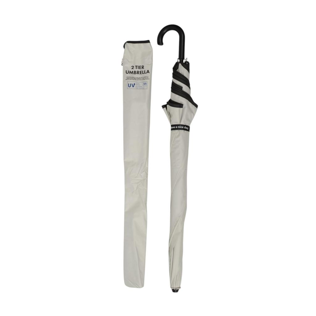 ATTAIN Folding Umbrella Sun and Rain 2-Way (6 Ribs) - Umbrella, Off-White