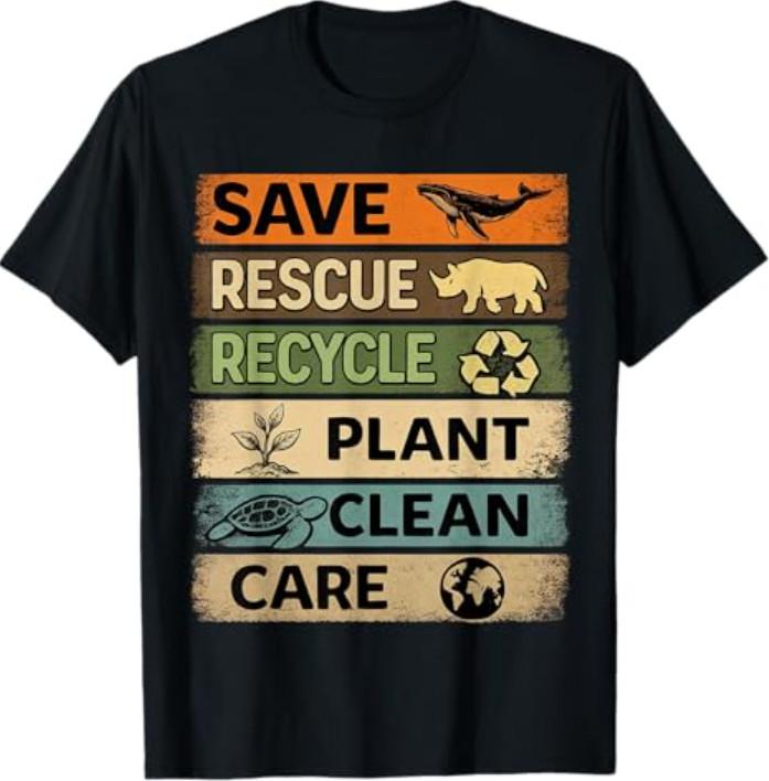 Save Rescue Recycle Plant Care Earth Day T-Shirt