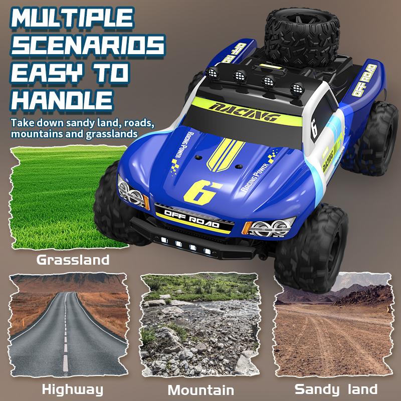 KF19 4WD 1:18 Радиоуправляемая Машинка Внедорожный Грузовик Со Светодиодной Подсветкой 2.4G Высокоскоростные Машинки на Пульте Управления для Детей Игрушки для Развлечений на Открытом Воздухе