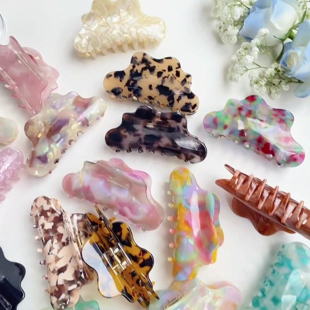 Заколка для волос в форме облака, однотонная черепаховая заколка для волос, когти для путешествий