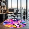 KPop Demon Hunters Printed Round Rug Carpet Chair Rug Area Rug Entryway Doormats,for Office Chair Living Room Bedroom Kitchen Room.
