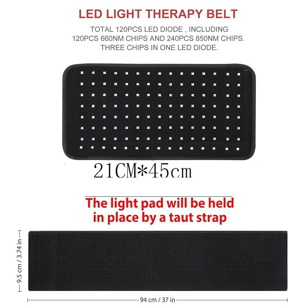 Infrared Light Therapy Pad Portable 660nm 850nm Home Heating Light Therapy Wrap Belt Body Pain Red Light Deep Therapy Device