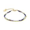 Bracelet - Aiel - Cristal bleu foncé - finition or jaune 18K - 15 cm + 3 cm d'extension - Mousqueton