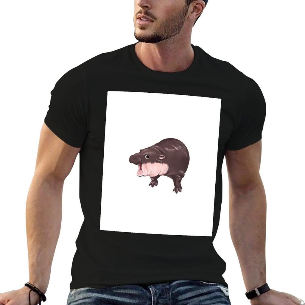 Moo Deng baby hippo no text TShirt Trend Art Print TShirt