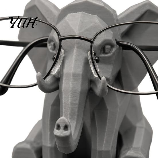 Minimalist Glasses Stand Elephant Shape Holder, 3D Printed Geometric Eyeglass Display Decorative Holder Organizer, Desktop Ornament for Home