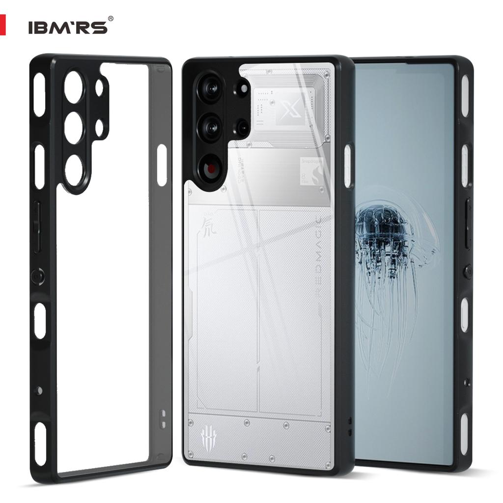 (В комплекте ремешок на запястье)Чехол IBMRS для nubia Red Magic 10 Pro/10 Pro+, полупрозрачный матовый чехол Slim Fit, ударопрочный защитный чехол - черный камуфляж