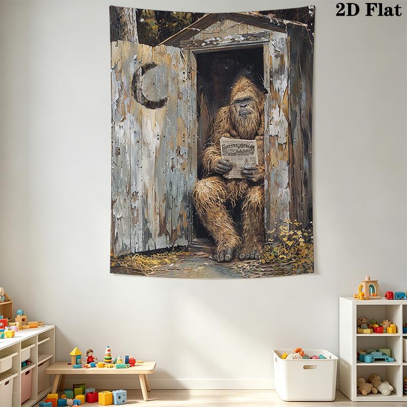 Fun Bigfoot Pattern Home Decor Tapestry, Wall Hanging, Decorative RV Wall Cloth.MGT0918464