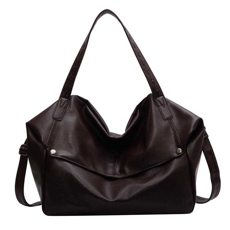 Вместительная женская однотонная модная сумка-тоут на плечо в корейском стиле