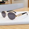 Vintage Retro Elliptical Metal Sunglasses With Uv400 Protection For Street Fashion And Outdoor Activities