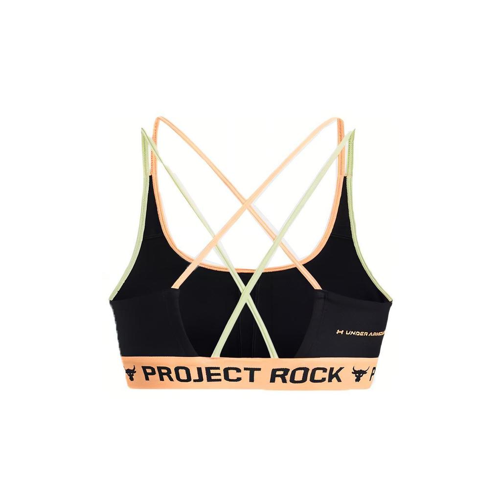 Under Armour Project Rock Printed Medium-Support Crossback Sports Bra Women Underwear Seaside-Blue 1377953-722