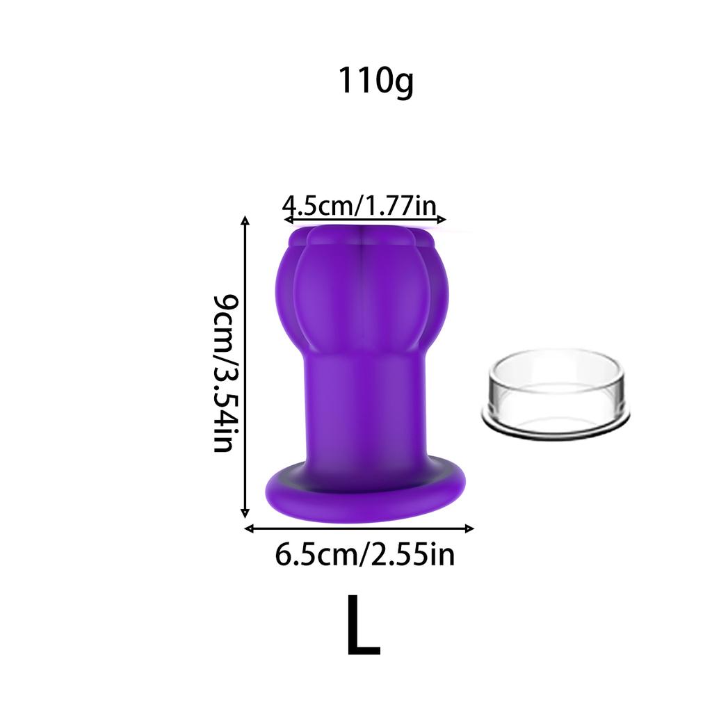 Silicone Flower Hollow Anal Plug - Petal Opening Tunnel Butt Plug with Caps for Gape Training & Prostate Play