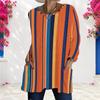 Women Plus Size White Polka Dot Printed Round Neck Long Sleeve Loose Longline T Shirt With Pockets