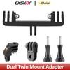 Двойной адаптер Twin Mount для GoPro Hero 13 12 11 10 9 8 7 6 5 4 SJCAM AKASO Insta360 X2 X3 X4 DJI Osmo Action Camera Accessories