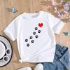 (Asian Size) T Shirt Women Dog Paw Funny Trend Lovely Style Print Tee Top Fashion Female Clothing Short Sleeve Graphic T-shirts