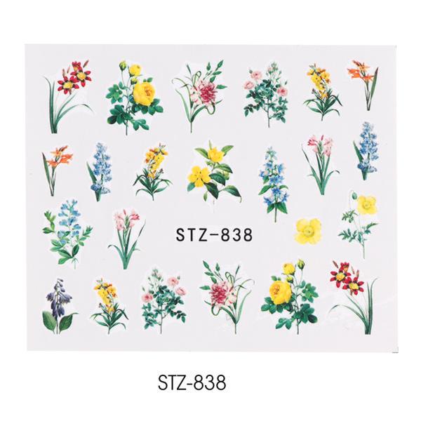 Водная наклейка для ногтей и наклейка с цветком, листом, деревом, зеленый простой летний слайдер для маникюра, дизайн ногтей, водяные знаки, советы