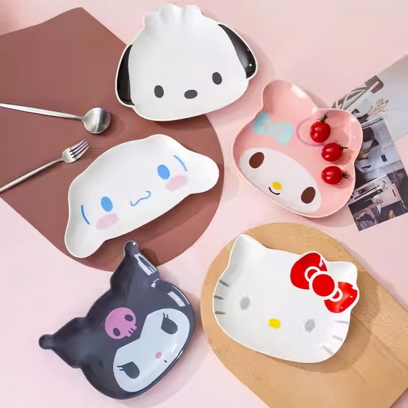 Для ужина тарелка Sanrio неправильной формы мультяшные тарелки для хлеба/десертов милая блюдце в форме Куроми для детей домашняя посуда для подарков