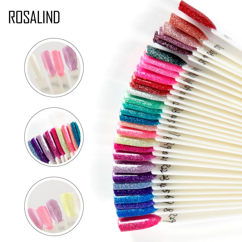 ROSALIND 32 шт., искусственные ногти, маникюр, веерообразная цветная карта, модель ногтя, цветная доска, гель-лак для ногтей, тренировочный цветовой круг