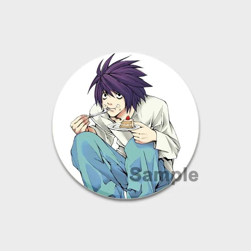 Эмалевые булавки 32/44/58MM в стиле японского аниме «Тетрадь смерти», круглая брошь, L Killer, Yagami Light, значок для косплея, рюкзаки, украшения, рождественские подарки