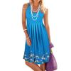 Женское летнее повседневное пляжное платье без рукавов с принтом, короткое платье