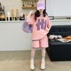 Girls' Summer Set 2025 New Fashionable Children's Leisure Sports Korean Style Girls' Big Kids Short Sleeve Five Leg Pants Summer Dress
