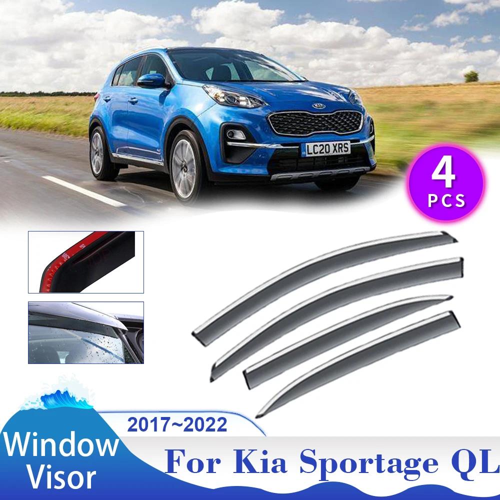 Козырек на окно для Kia Sportage QL 2017~2024, автомобильный дефлектор, дымовой козырек, боковой солнцезащитный козырек, дефлектор, тент, укрытие, внешние аксессуары
