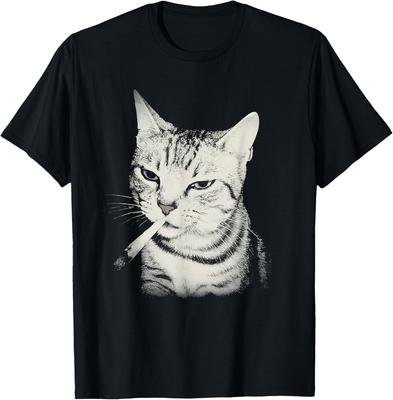Курящий Кот Сигарета Котёнок Смешной Мем Глупый Мозголом Футболка унисекс Футболка