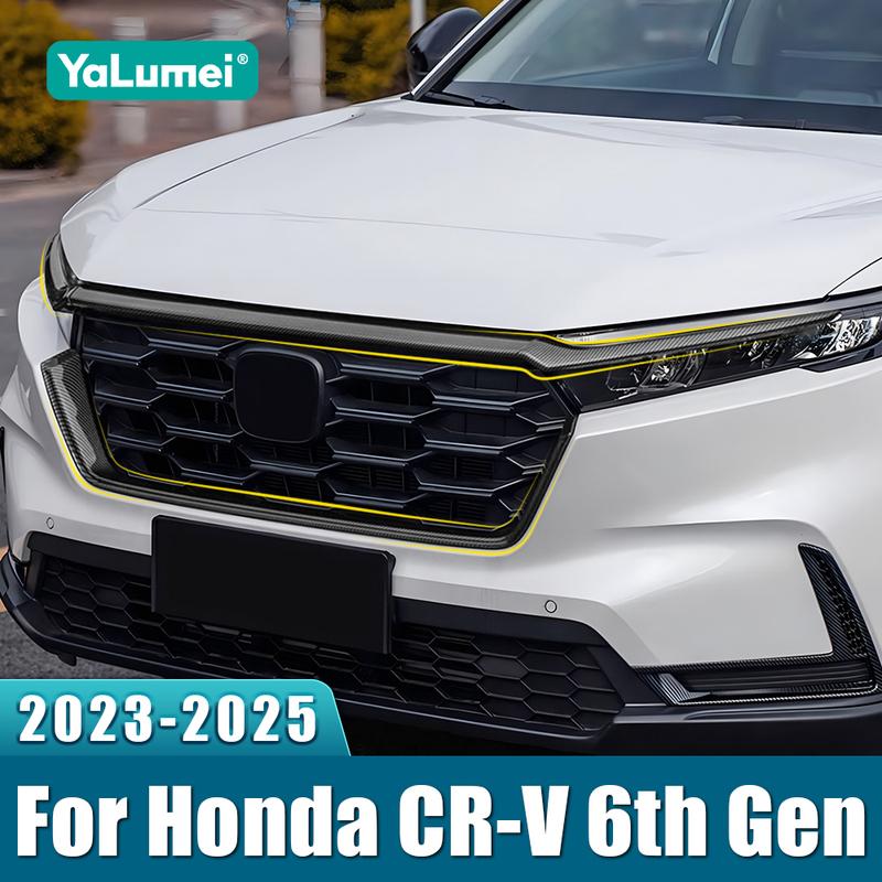 Для Honda CR-V CRV 6-го поколения 2024 2025 Гибрид ABS Автомобильный Передний Бампер Центральная Решетка Декоративная Рамка Накладка Накладки Наклейки Аксессуары