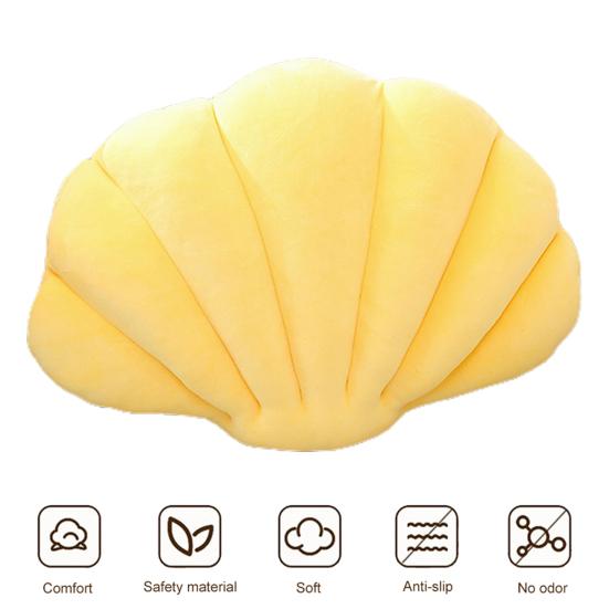Shell-Shaped Stuffed Pillow Cushion Super Soft Wear Resistant Vibrant Color Seashell Bed Sofa Cushion Home Decoration