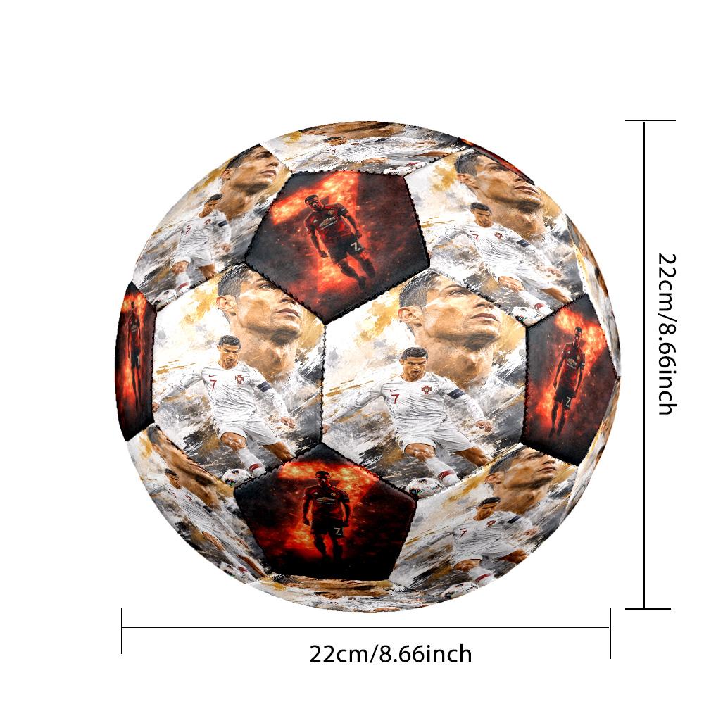 Ronaldo's Juventus Jersey Soccer Ball Size 5 Football Machine Sewn Indoor/Outdoor Universal Football Perfect Commemorative Gift for Soccer Lovers