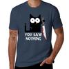 You Saw Nothing Black Cat Funny Halloween Tshirt Summer Holiday Tshirt