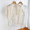 Ethnic Style Hollow Out Lace Shawl White Crochet Flower Scarves Elegant Fart Curtain  Female