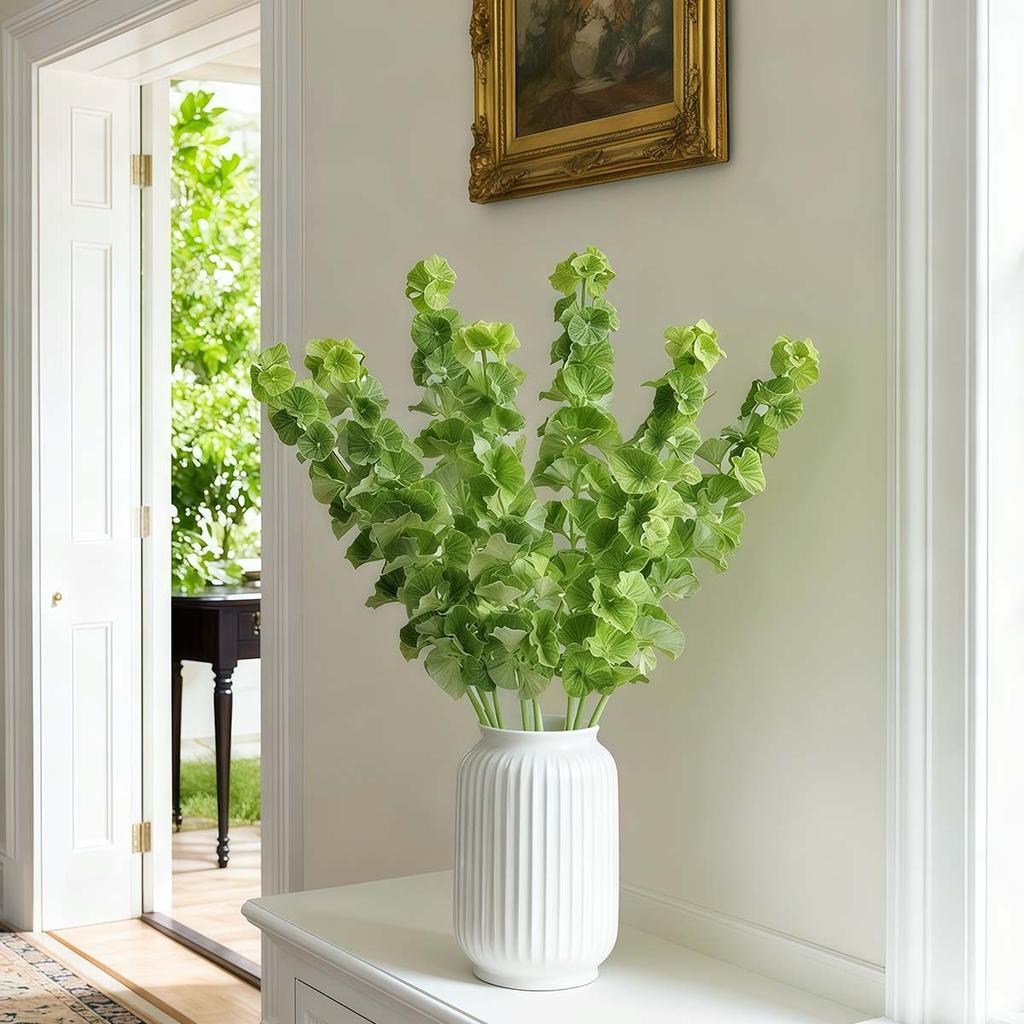 3PCS Simulated Shell Leaf Artificial Flower Bell Grass Flower Bells of Ireland Arrangement Home Office Arrangements Indoor Outdoor Decoration