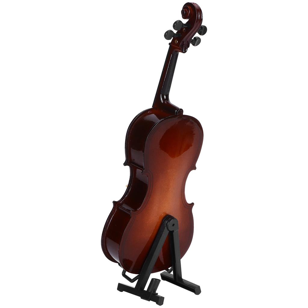 Mini Cello Model Ornament Bass Musical Instrument Wooden Decoration Delicate Gift