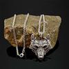Viking Celtic Wolf Head Rune Necklace for Men - Norse Mythology Amulet Jewelry