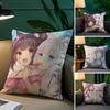 Аниме Н-Некопара Девушка Наволочка Плюшевая Ткань Мягкая Наволочка Двусторонняя Печать Чехол для Подушки Дивана Декоративный