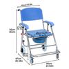 Folding Commode Chair with Wheels, 3-in-1 Shower and Toilet Chair for Elderly, Portable Design