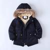 Boys Coats Velvet and Thickened 2024 Winter Fashion Hooded Jacket Boys' Clothing Children Cotton-padded Jackets