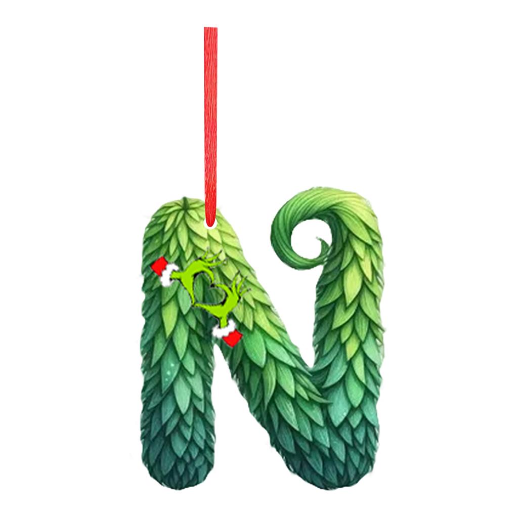2D 26 букв Рождественские украшения Акриловые плоские Рождественские елки Украшения для дома Украшения