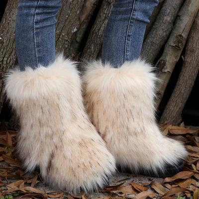 Мода 2024 Новые женские зимние плюшевые и пушистые теплые зимние сапоги Модная зимняя обувь