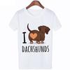 Funny Dachshund Dog Print T-Shirts For Women Short Sleeve Y2K Top Harajuku Graphic T Shirt Kawaii Clothing Oversized Casual Tee