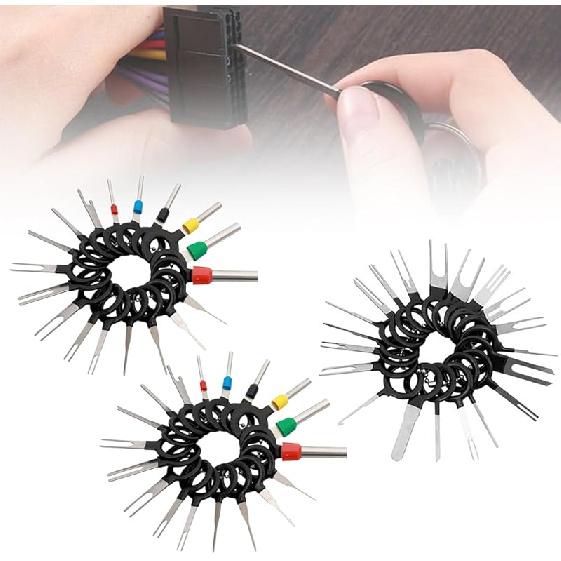 Комплект для выталкивания клемм, 2024 Обновленный автомобильный инструмент для клемм Инструмент для снятия штифтов электрических клемм Проводной штифт, Набор инструментов для снятия клемм