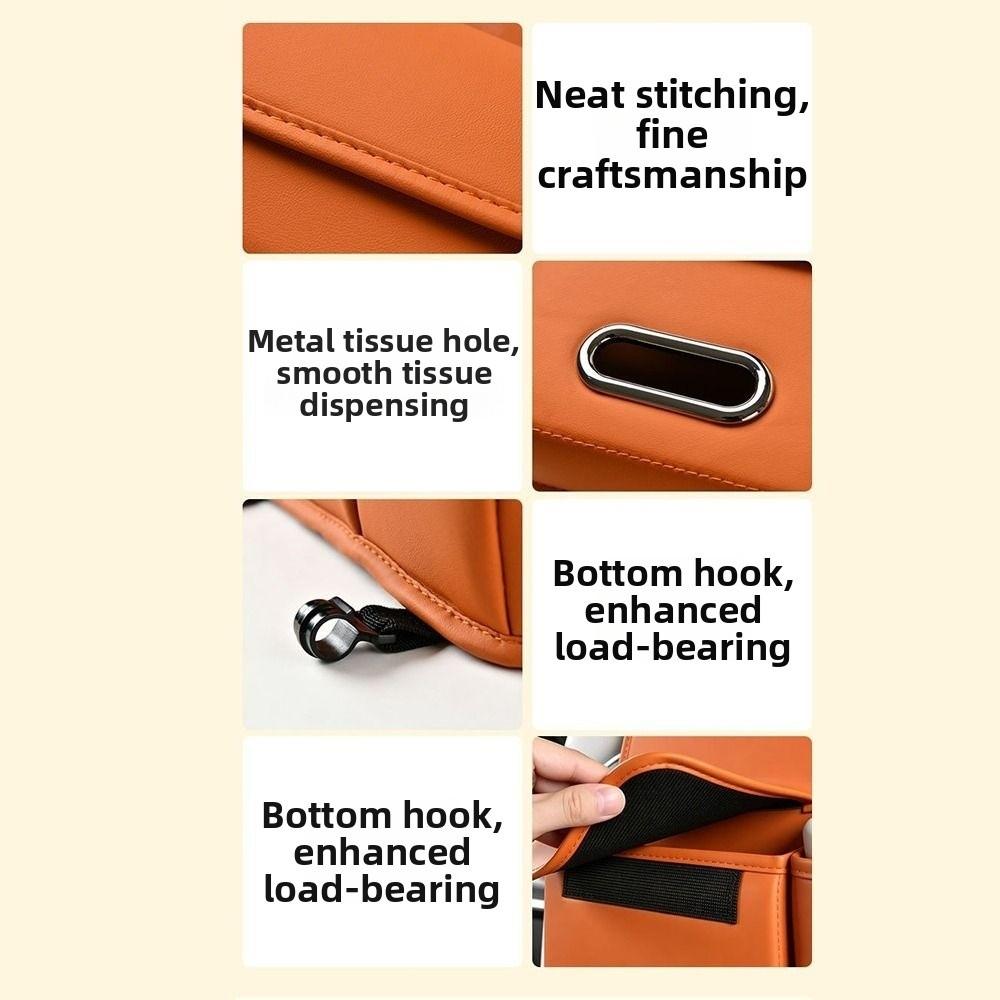 Multifunctional Car Tissue Box Waterproof Car Backrest Seat Storage Bag Car Backseat