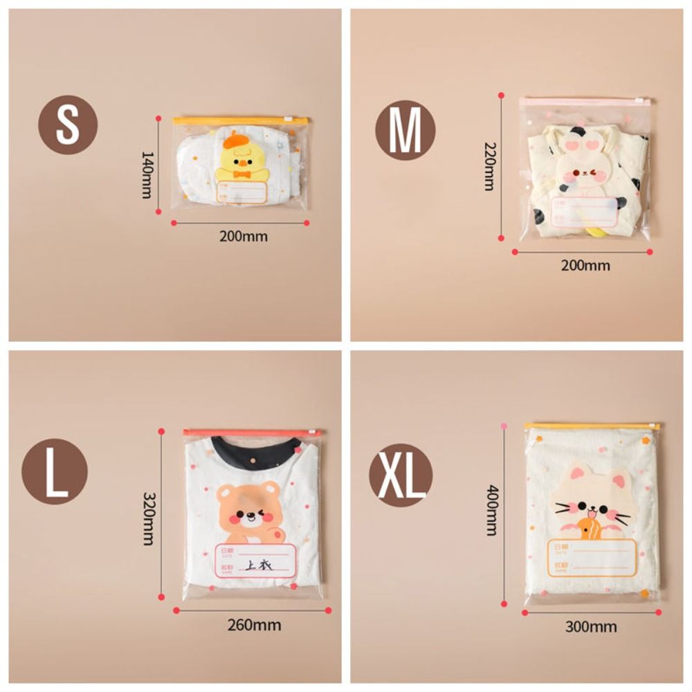10 шт. Мультяшный многоразмерный классифицированный мешок для хранения, Портативный дорожный герметичный мешок, Мешочек для детской одежды/подгузников, Многофункциональная сумка-органайзер