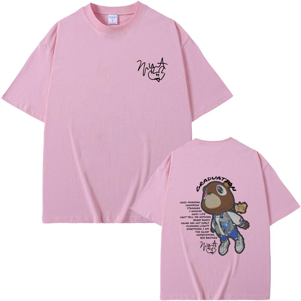 Футболка с графикой с обеих сторон Graduation рэпера Канье Уэста для мужчин и женщин, хип-хоп, оверсайз, с круглым вырезом, мужская, черные футболки Kanye