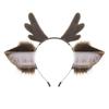 Handmade Plush Deer Antler Headband With Faux Fur Ears Cosplay Accessory Women Men Festival Party Costume