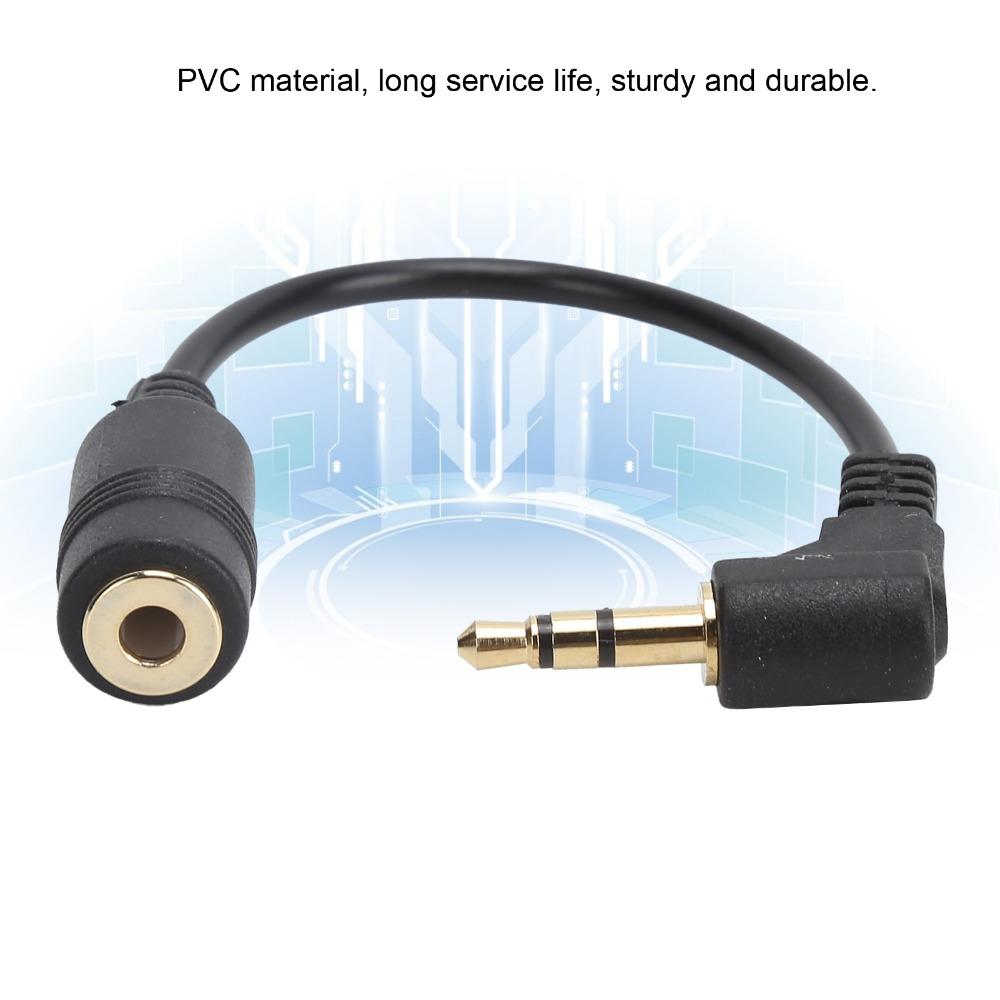 3 Pole 3.5mm Male to Female 90 Degree Elbow Cable Plug and Play Audio Cable for Audio Devices