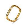 Premium Sense Gold Small Square Ring Female Simple Ins Cold Wind Ring Square Ring Diamond Ring