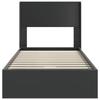 Bed Frame with Storage Space and Headboard Black 75 x 190 cm