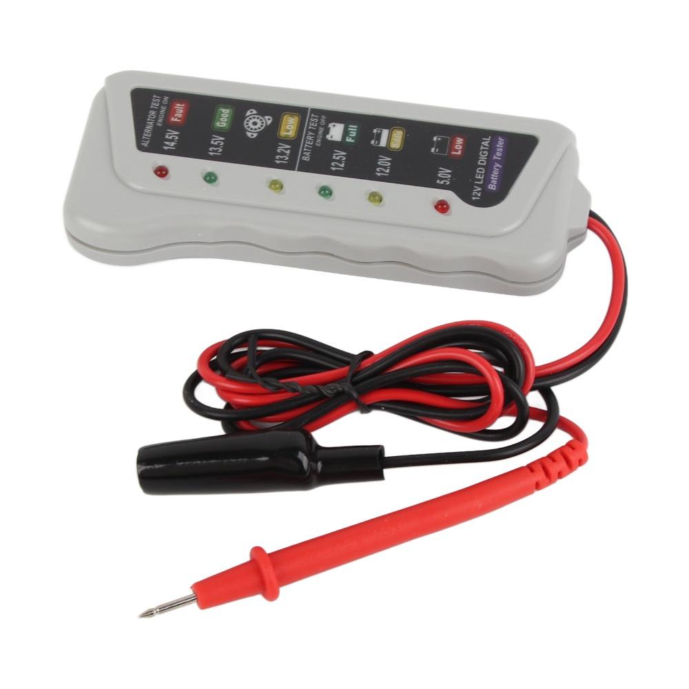 Plastic Car Battery Analyzer 6 LED Indicators Alternator Tester Routine Maintenance